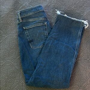 Old Navy Women's Dark Blue Extra High-Rise Straight Leg Jeans